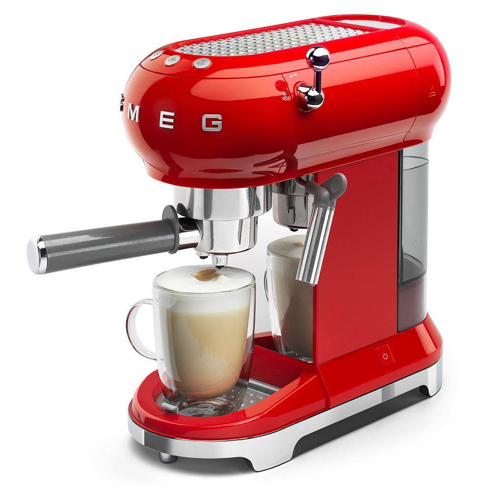 Manual espresso coffee machine (Red) by Smeg