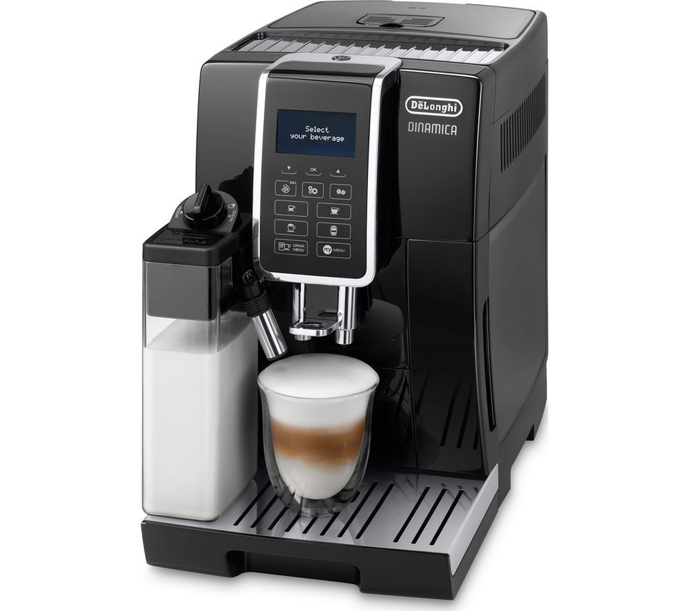De'Longhi Dinamica Espresso Machine, Black - Automatic Bean-to-Cup Brewing,  Built-In Steel Burr Grinder & Manual Frother - One-Touch Hot & Iced Coffee