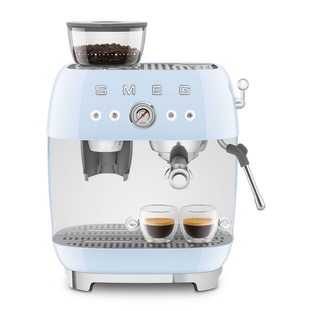 Espresso Manual Coffee Machine pastel Blue by Smeg 7