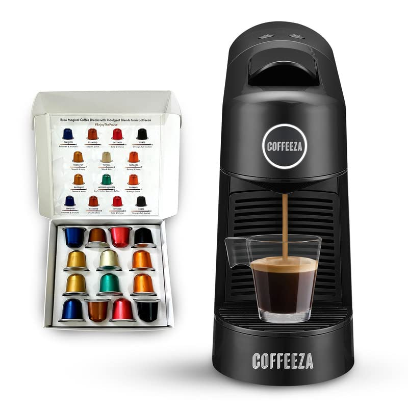 Finero Next Black Coffee Machine With Free 50 Assorted Capsules By De Brewerz India