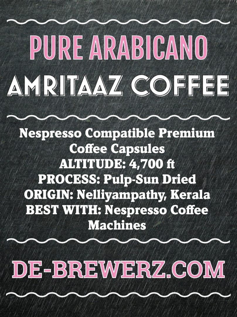 Nespresso Compatible Coffee Capsules by AMRITAAZ COFFEE - PURE ARABICANO